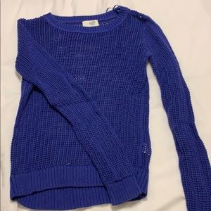 Blue mesh sweater